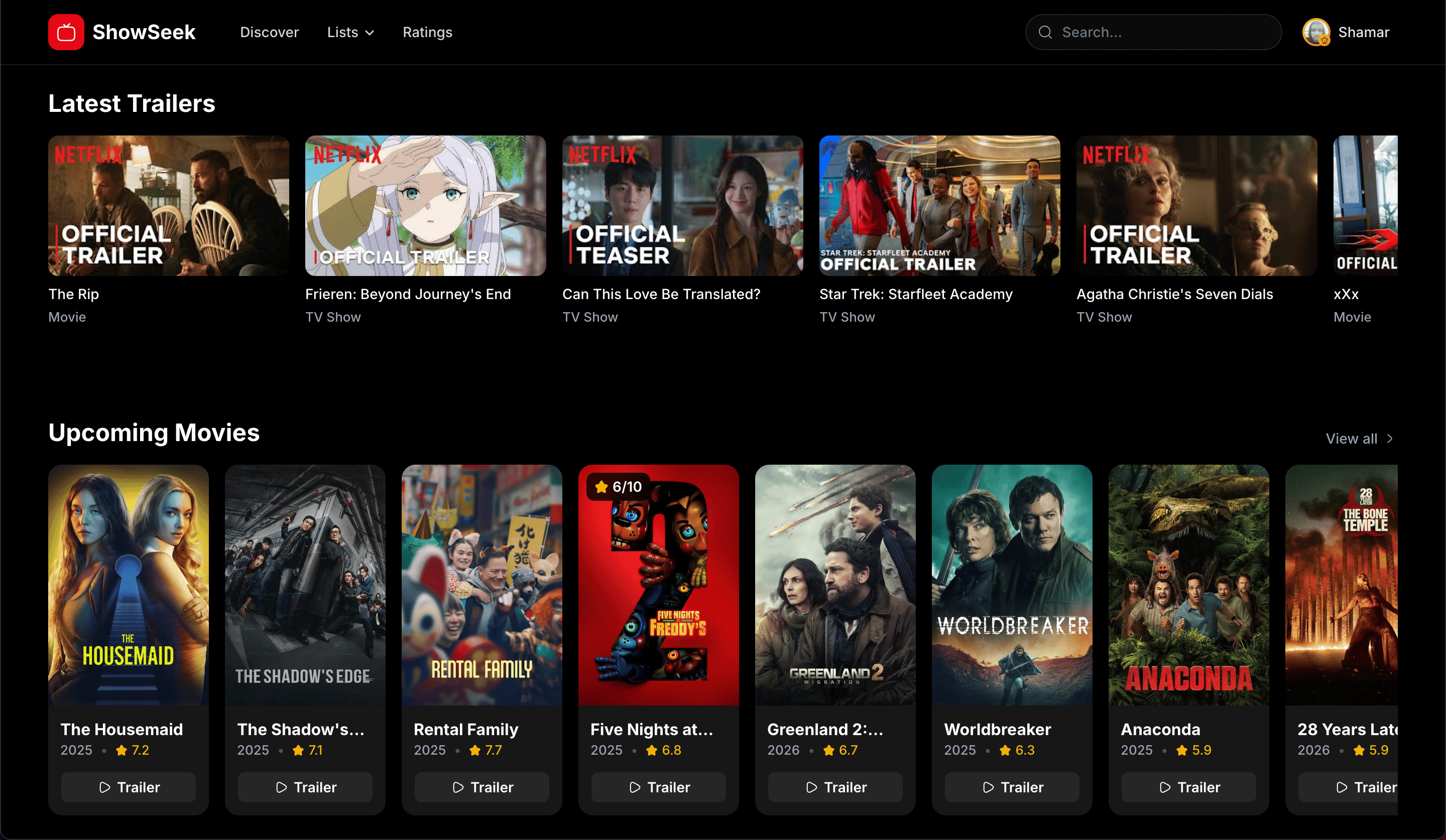 ShowSeek - Movie & TV Show Tracker